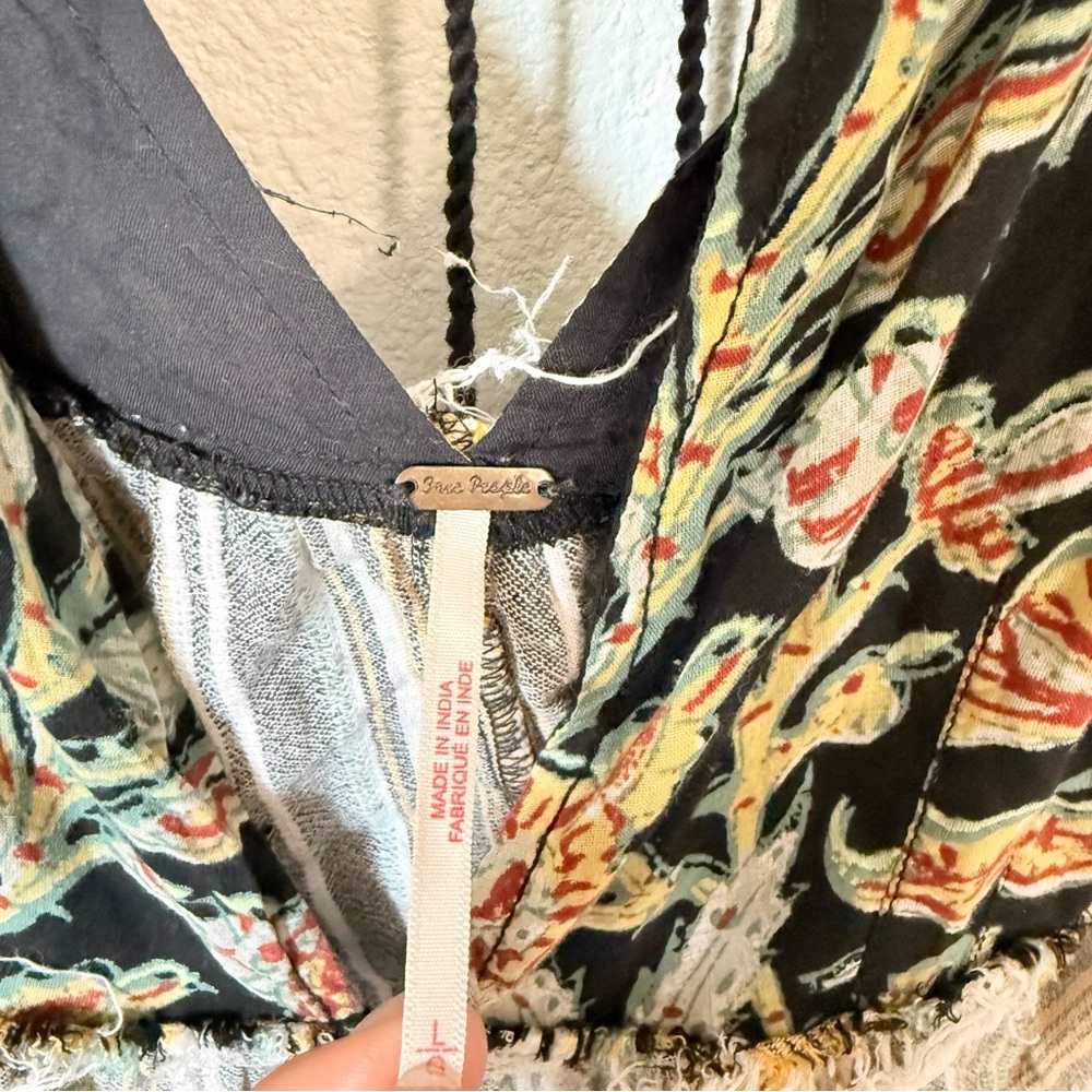 Free People Women's Under The Sun Tunic, Black Combo, Size Large - Picture 7 of 10